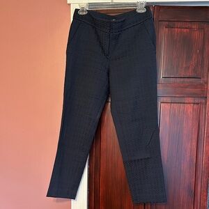 LOFT Dark Blue Textured Ankle Pants